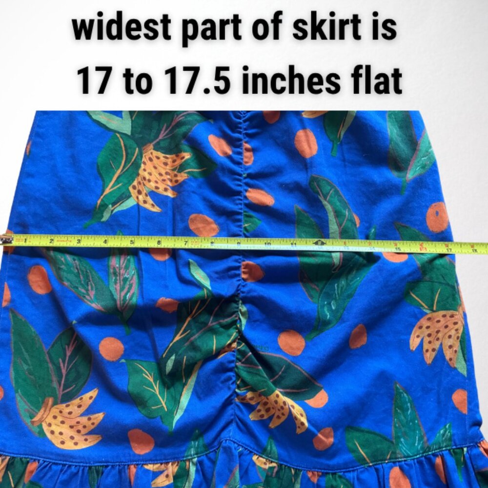 FARM Rio Blue Floral Mini Skirt with Orange Accents - Picture 9 of 11